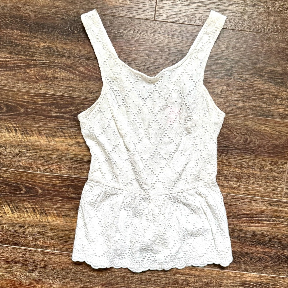 Lilly Pulitzer Eyelet Peplum Tank